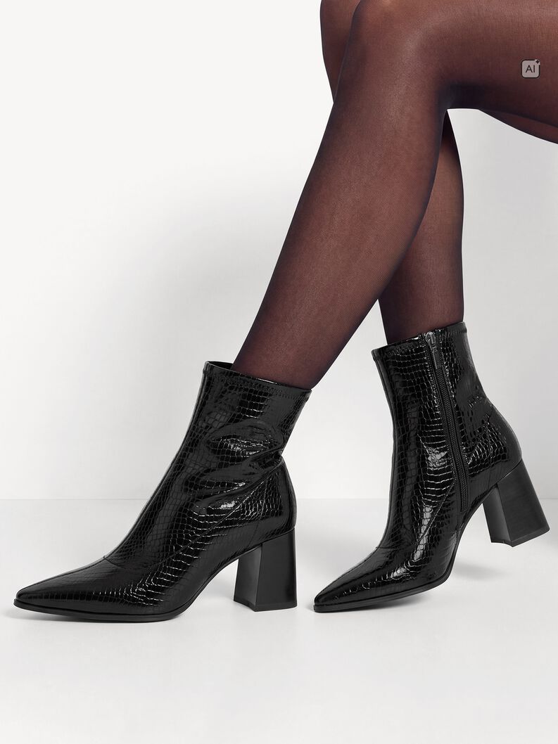 Stiefelette - schwarz, BLACK CROCO, hi-res
