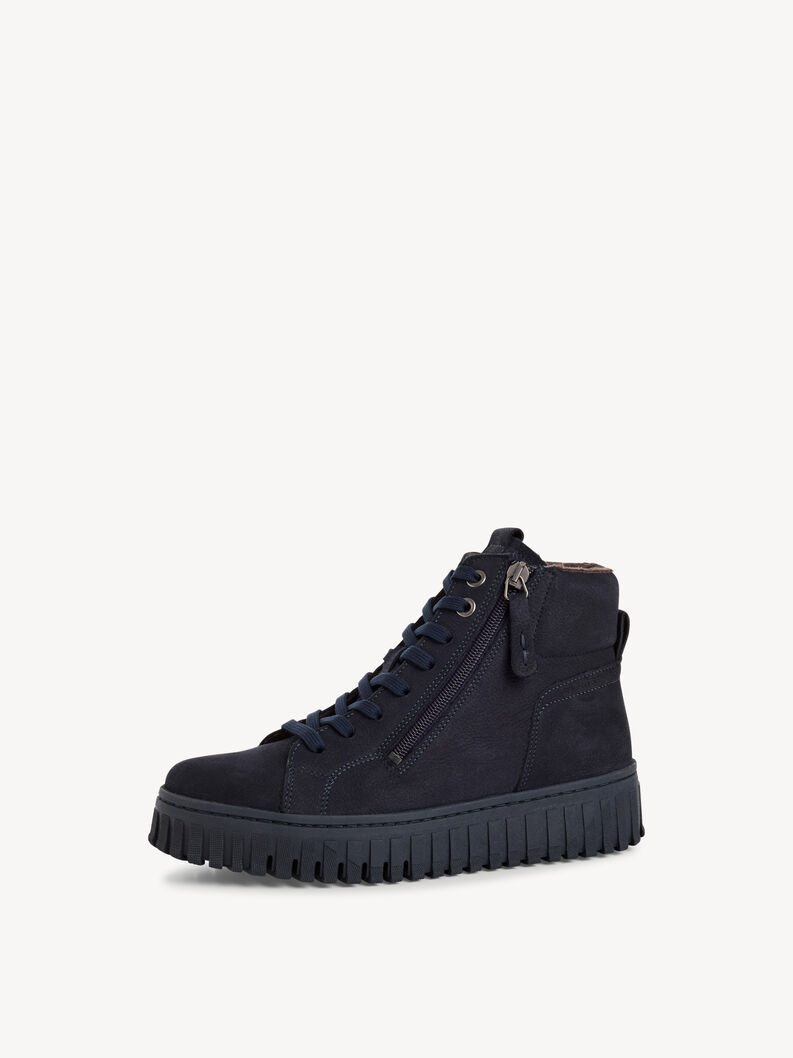 Bottine en cuir - bleu, NAVY, hi-res