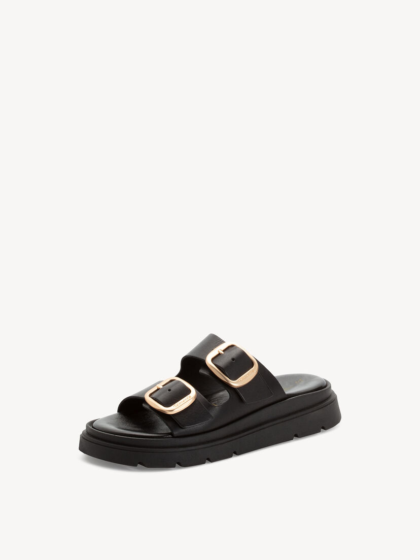 Leren Slipper - zwart, BLACK LEATHER, hi-res