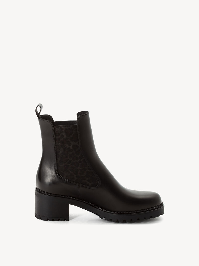 Leder Chelsea Boot - schwarz, BLACK/LEOPARD, hi-res