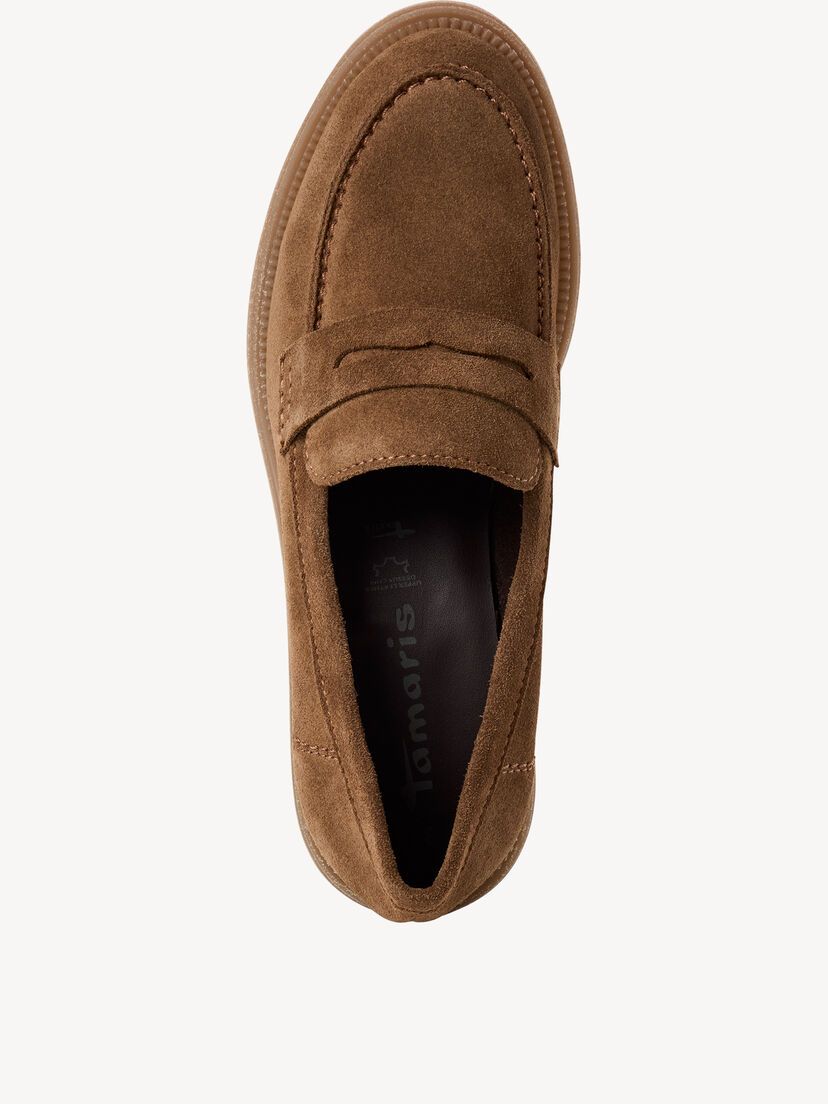 Leren Instappers - bruin, BROWN, hi-res