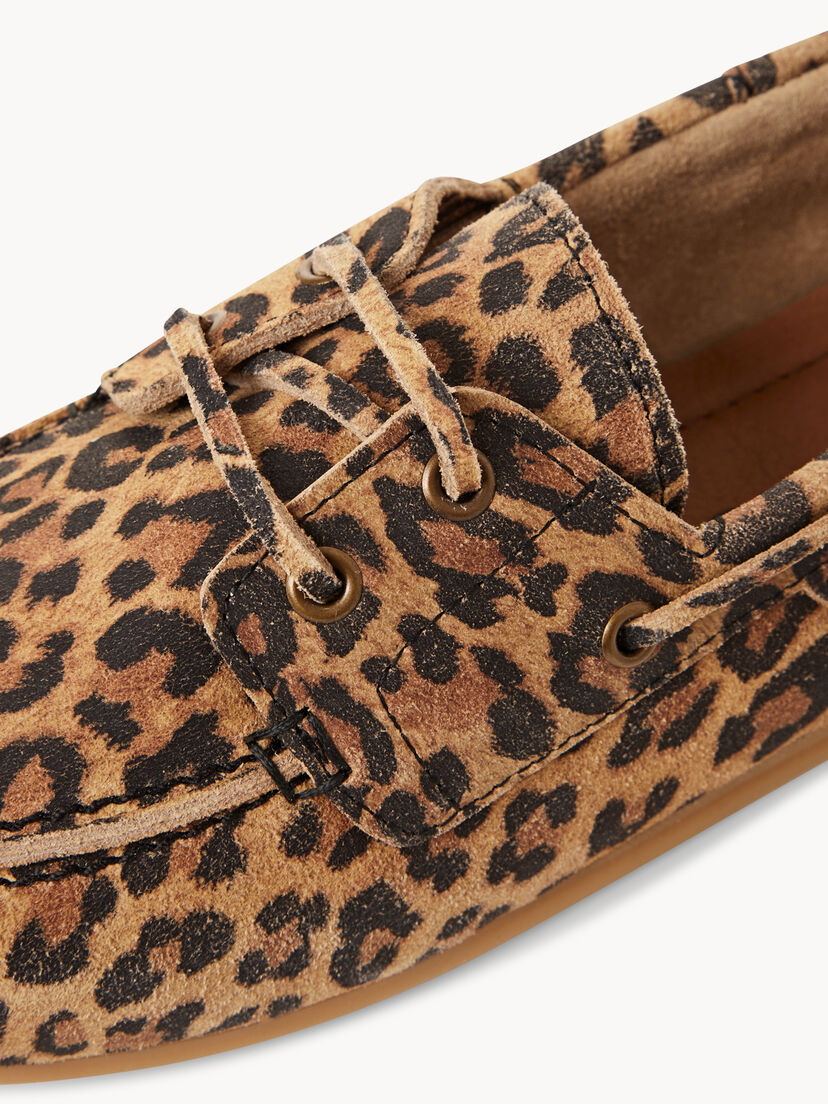 Leren Mocassin - bruin, LEOPARD, hi-res
