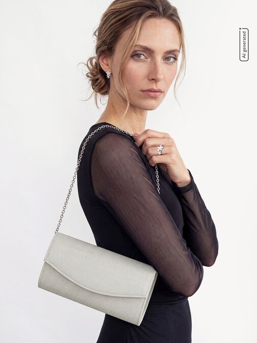 Clutch bag, silver, hi-res