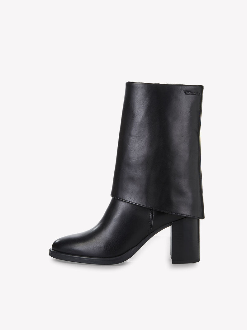 Leather Bootie - black, BLACK, hi-res