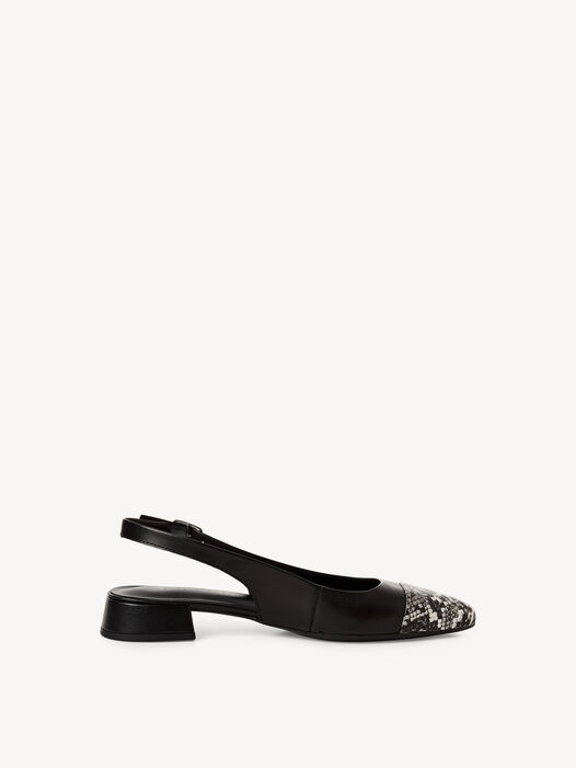 Slingpumps, BLACK STRUCT., hi-res
