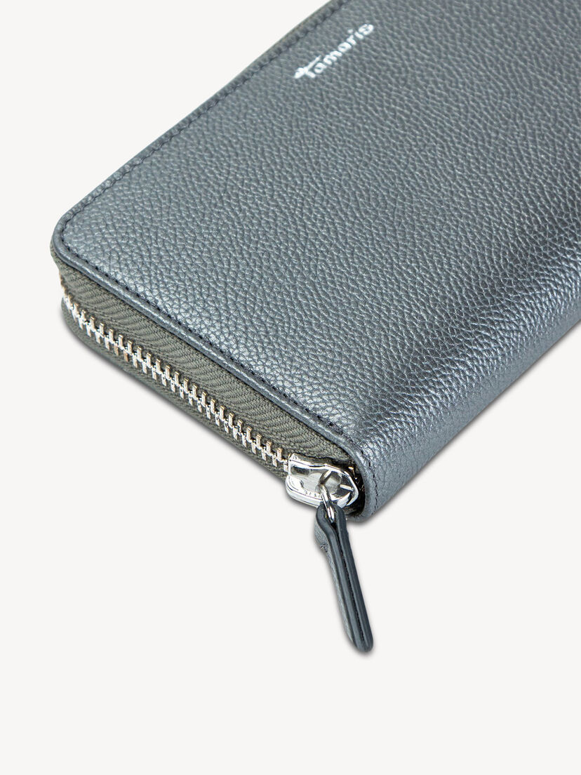 Leren Portemonnee - zilver, darksilver, hi-res