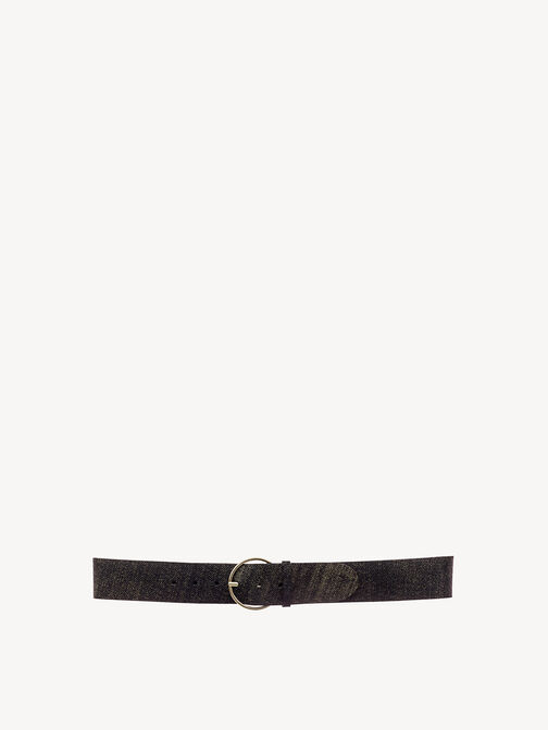 Leather belt, Schwarz-Goldmetallic, hi-res