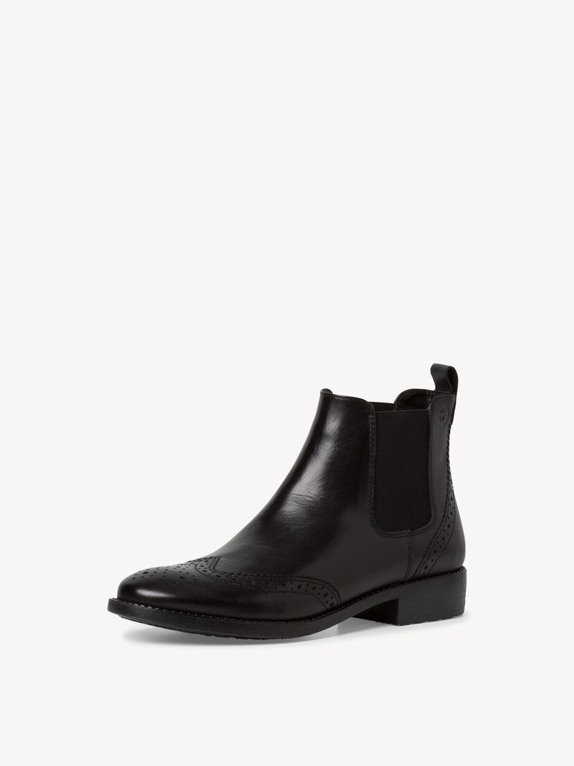 Leren Chelseaboot - zwart, BLACK, hi-res