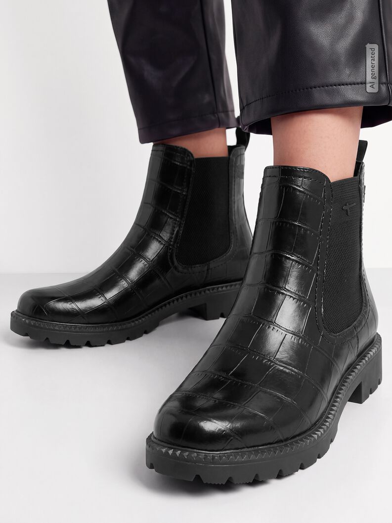 Obuv Chelsea, BLACK CROCO, hi-res