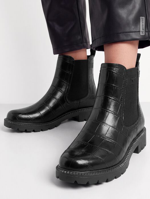 Chelseaboot, BLACK CROCO, hi-res