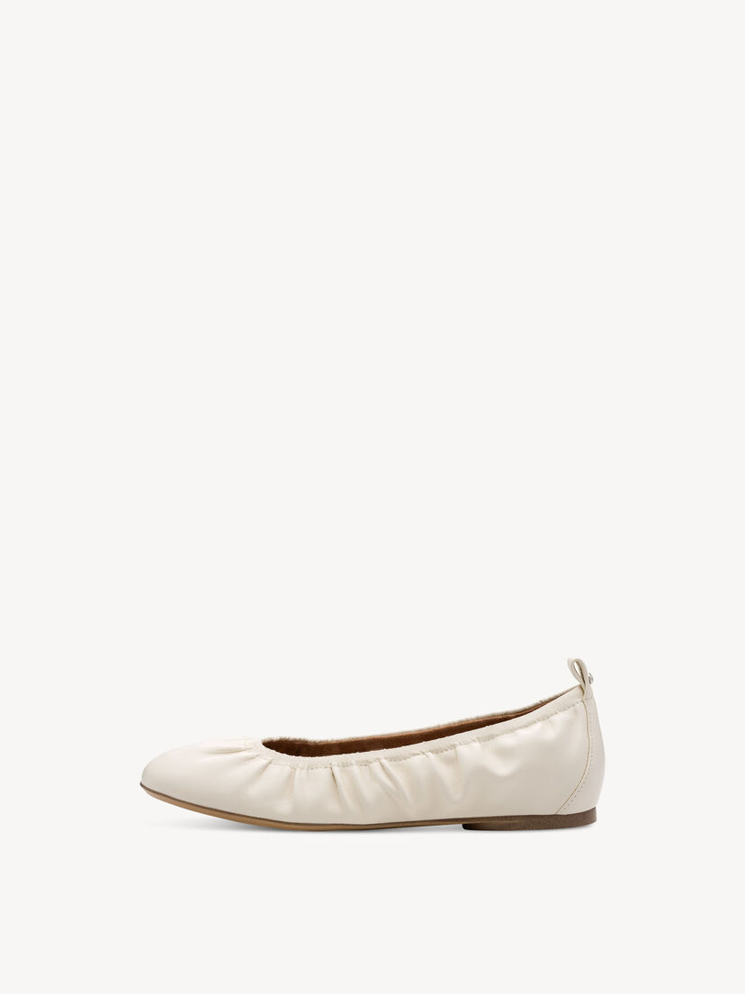 Leren Ballerina - wit, OFFWHITE, hi-res