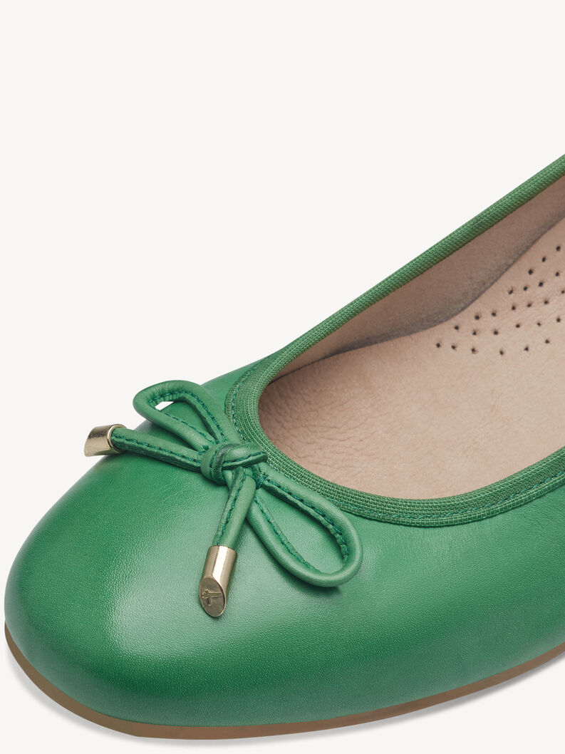 Ballerine en cuir - vert, GREEN, hi-res