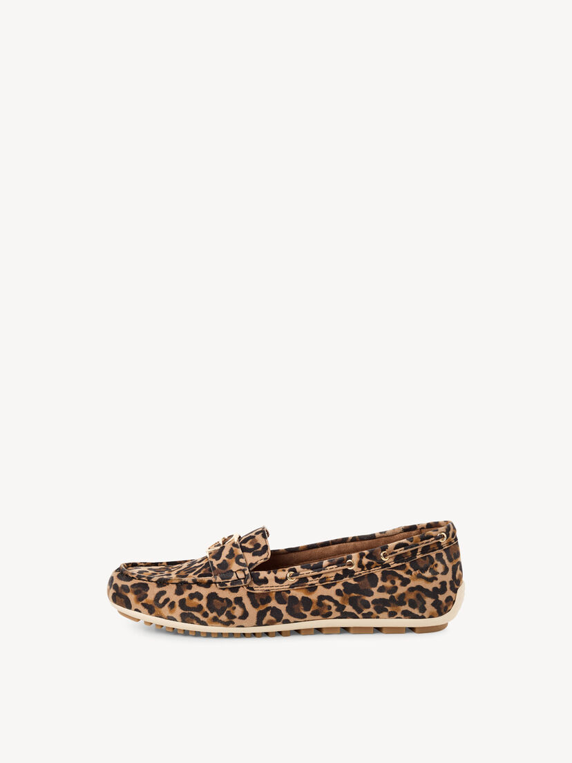 Leren Mocassin - bruin, LEOPARD, hi-res