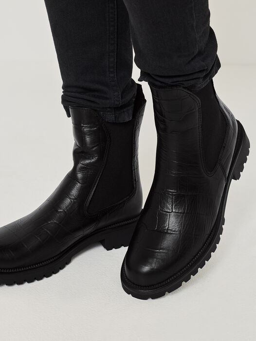 Chelseaboot, BLACK CROCO, hi-res