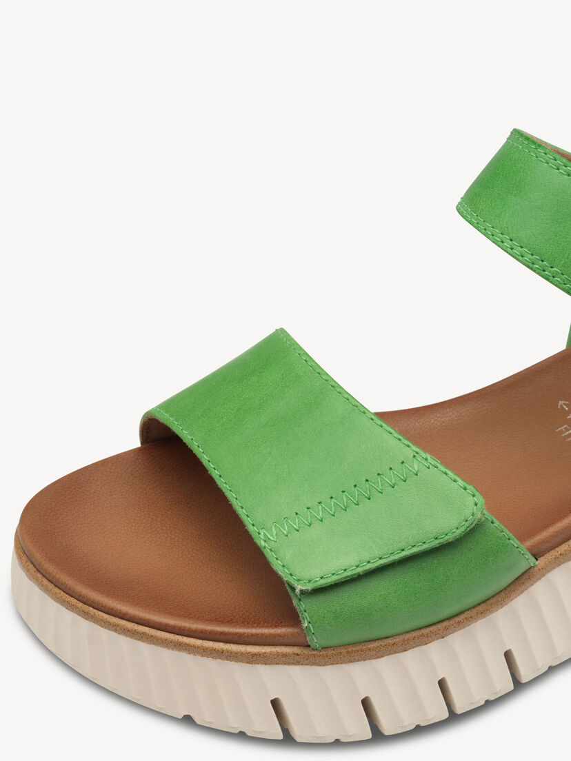 Leren Sandaal - groen, GREEN, hi-res