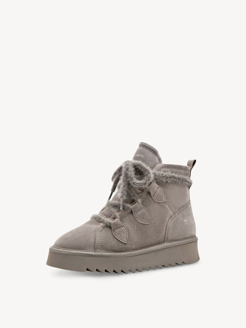 Leren Enkellaarsje - grijs warme voering, GREY, hi-res