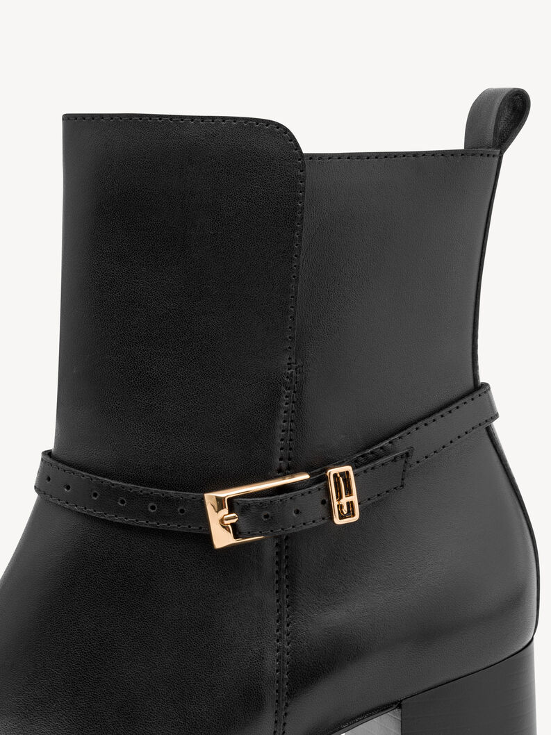 Leather Bootie - black, BLACK, hi-res