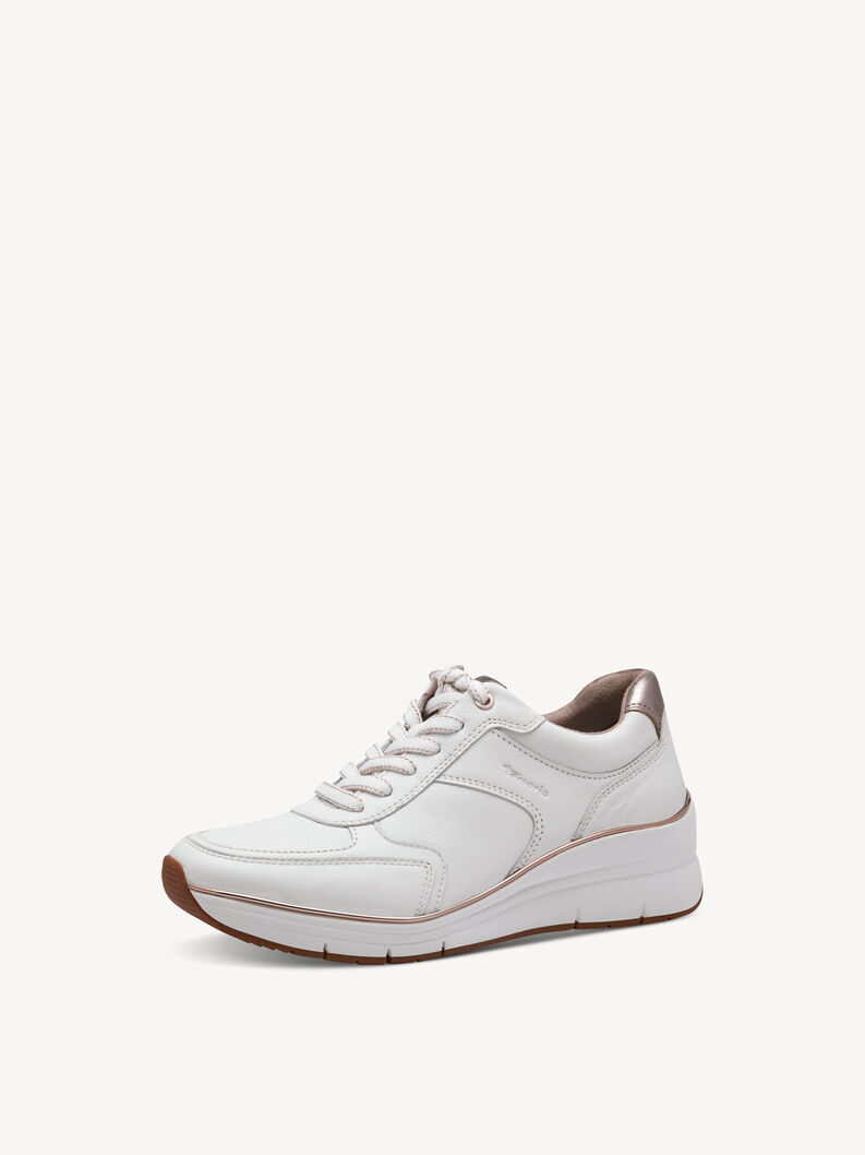 Ledersneaker - wei&szlig;, WHT/ROSE GOLD, hi-res