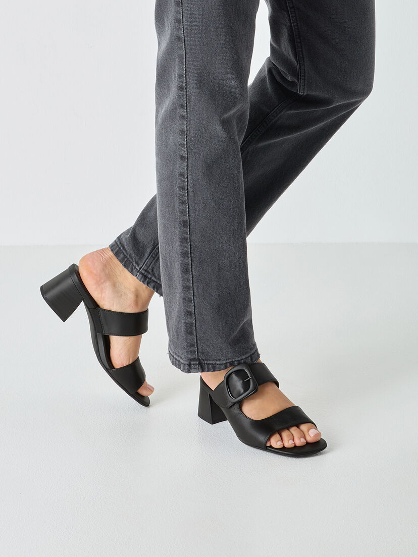 Leren Slipper - zwart, BLACK NAPPA, hi-res