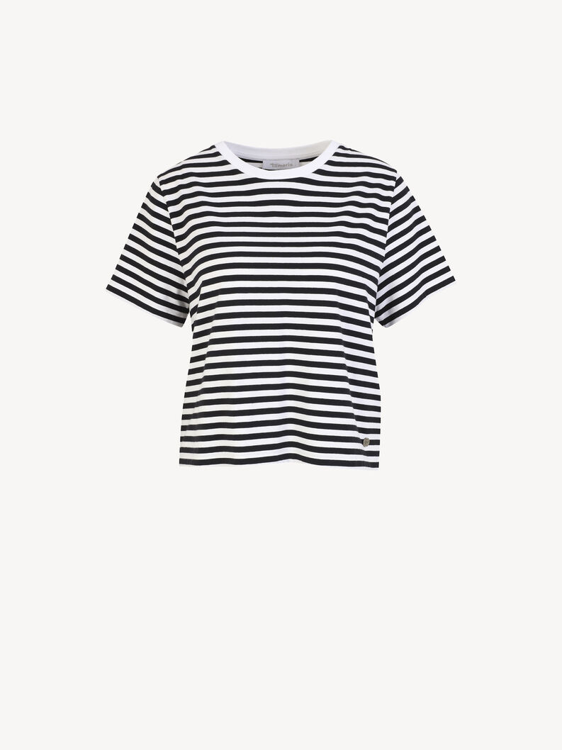 T-shirt oversize - noir, Bright White/Black Beauty Striped, hi-res