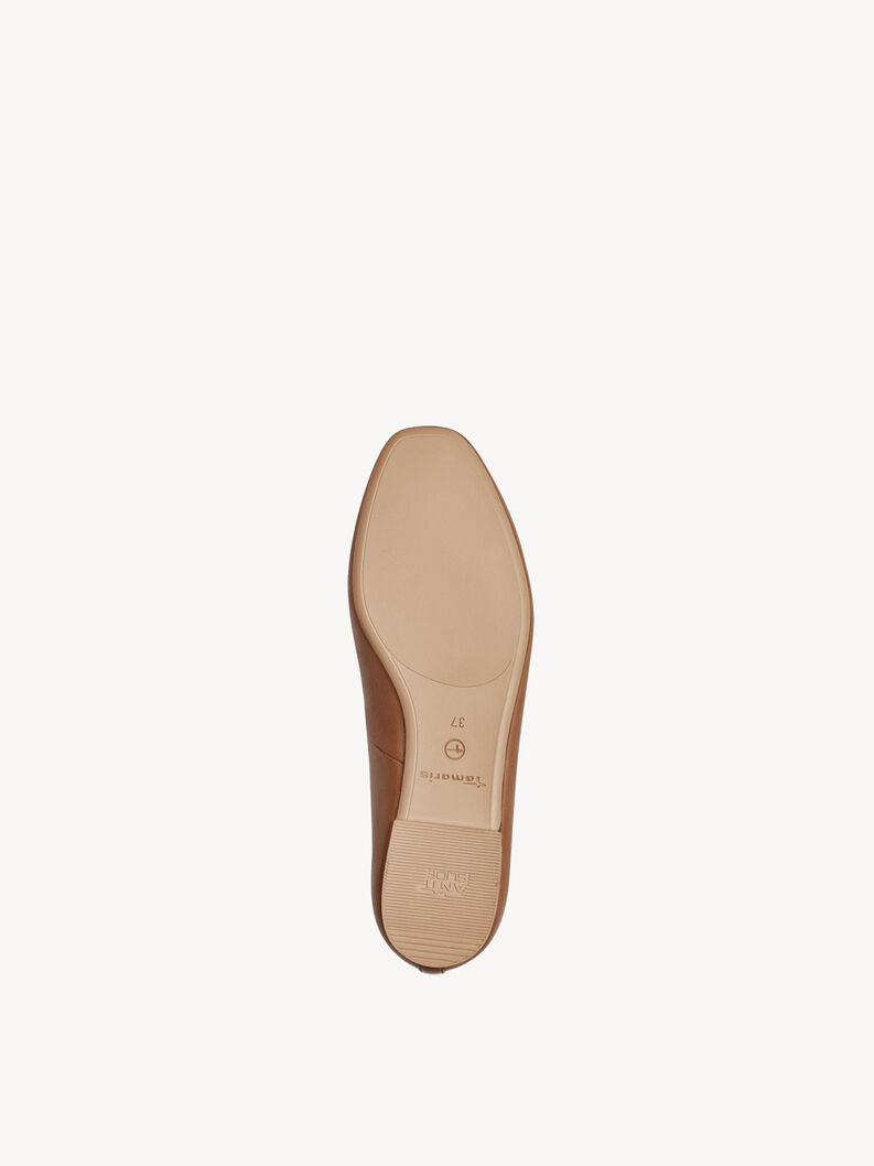 Ballerine en cuir - marron, COGNAC, hi-res