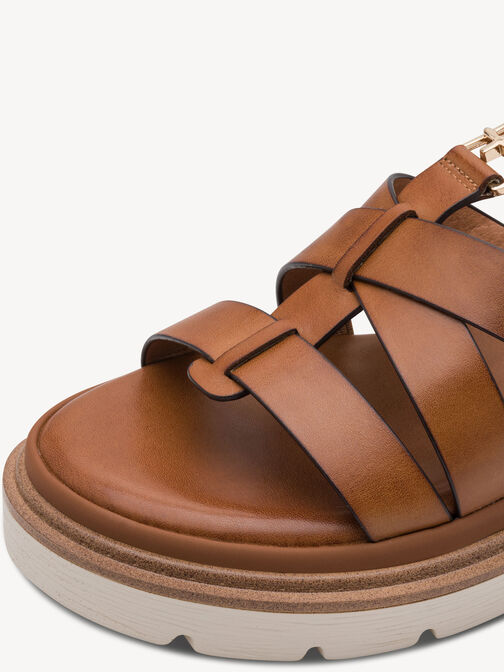 Sandale &agrave; talon, COGNAC, hi-res