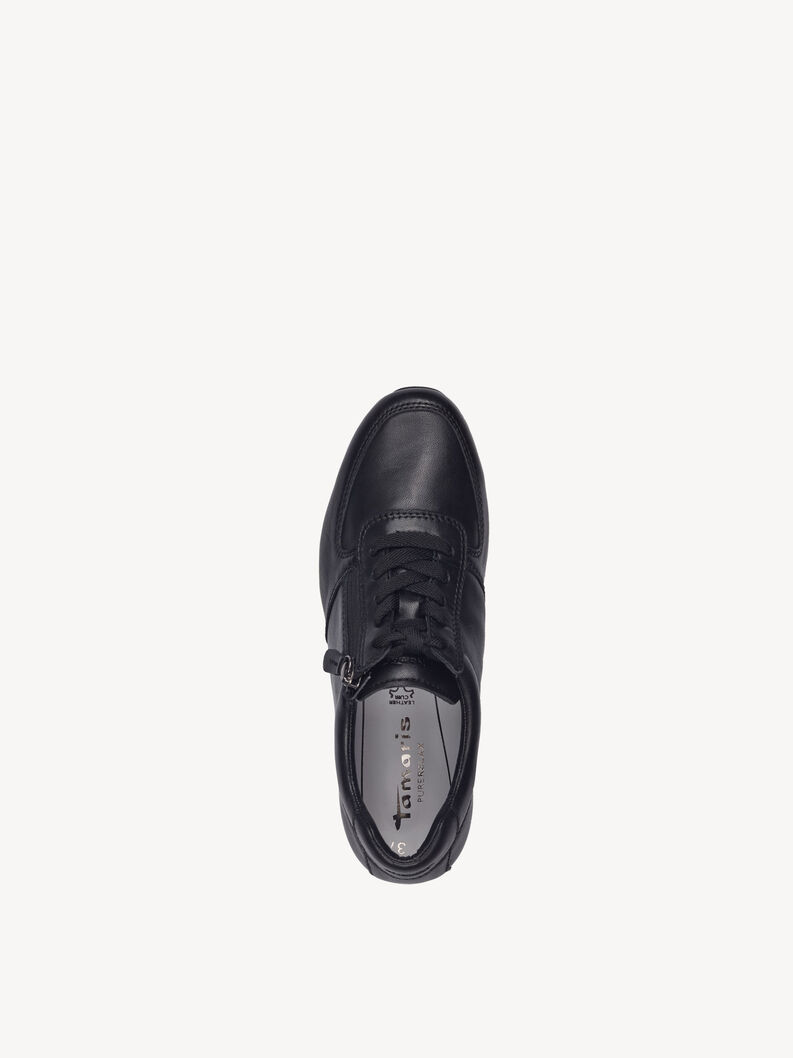 Leather Sneaker - black, BLACK LEATHER, hi-res