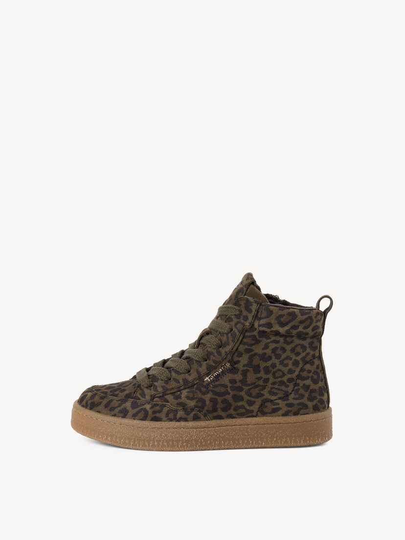 Leren Enkellaarsje - groen, OLIVE LEOPARD, hi-res