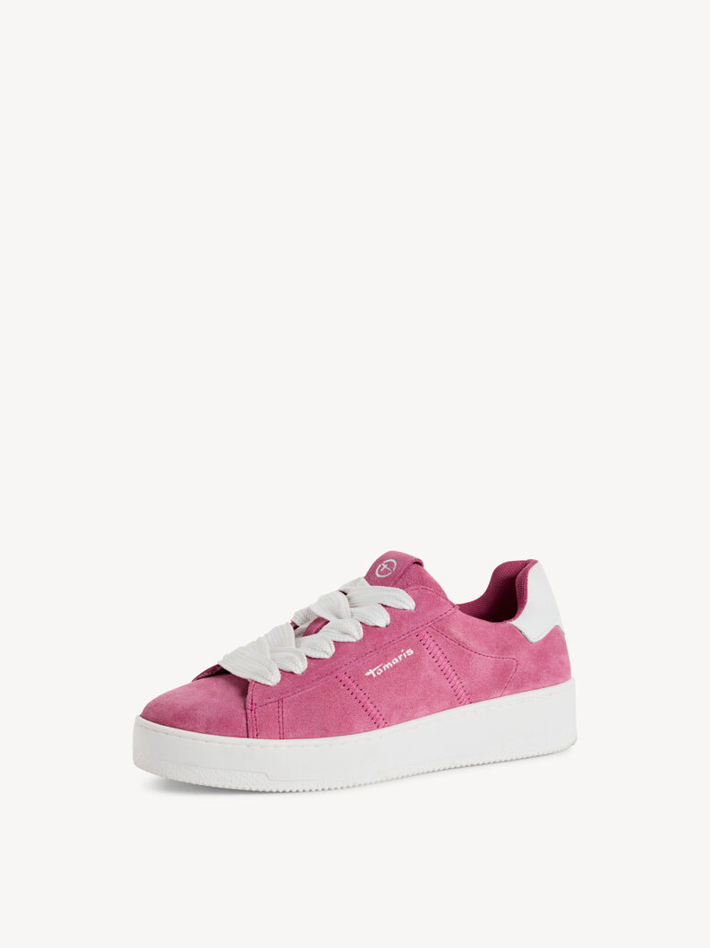 Basket en cuir - rose fuchsia, rose fuchsia, hi-res