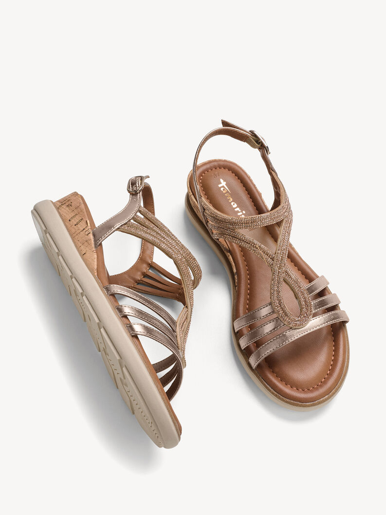 Heeled sandal - metallic, BRONCE, hi-res