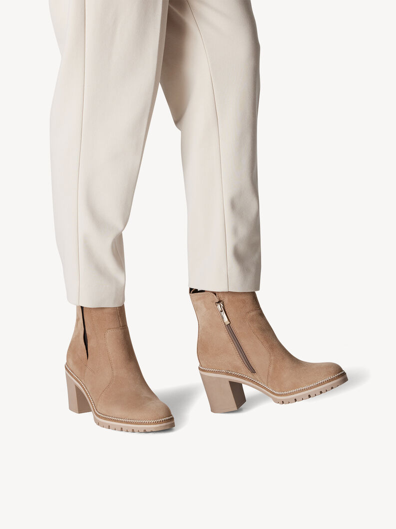 Bottine Chelsea en cuir - beige, beige, hi-res