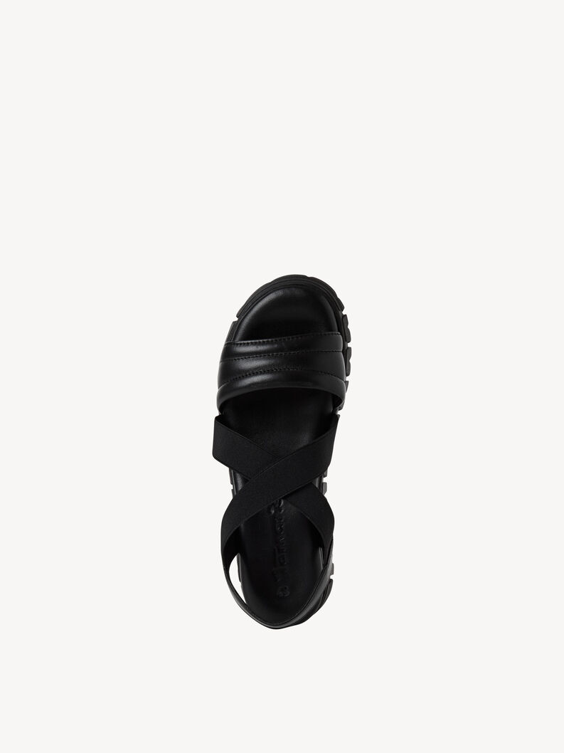 Ledersandalette - schwarz, BLACK, hi-res