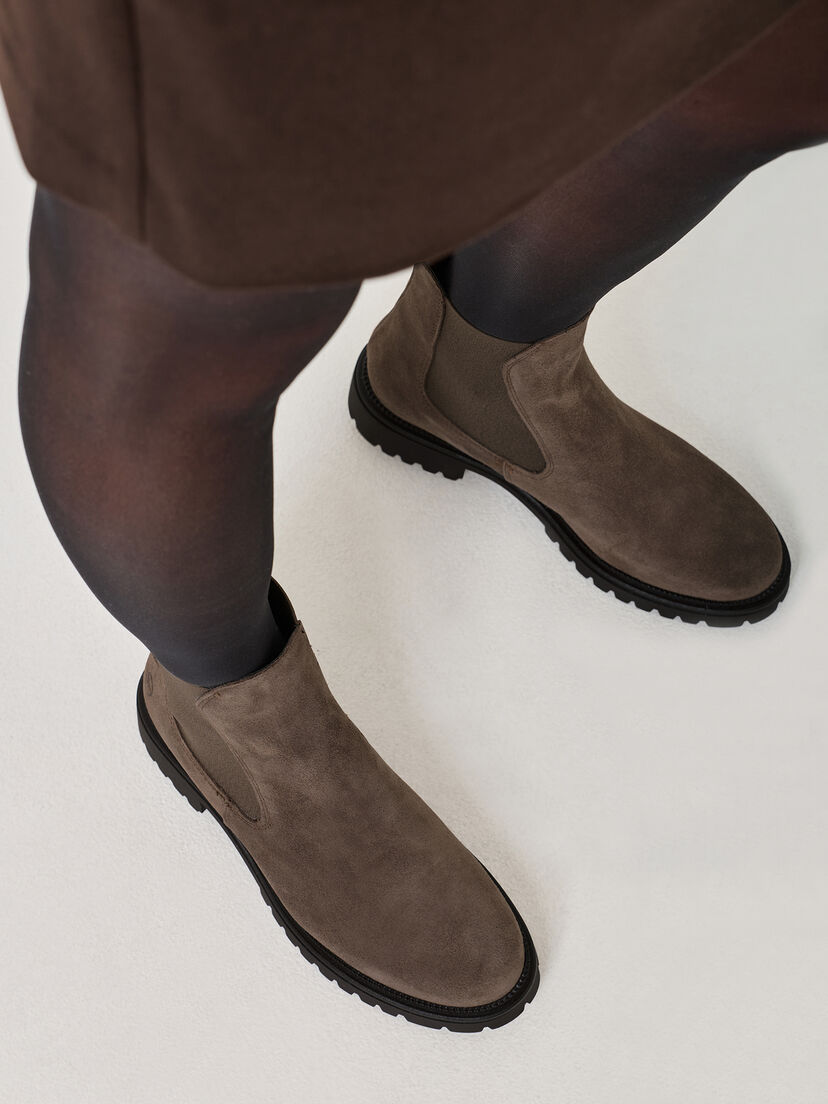 Leren Chelseaboot - beige, TAUPE, hi-res
