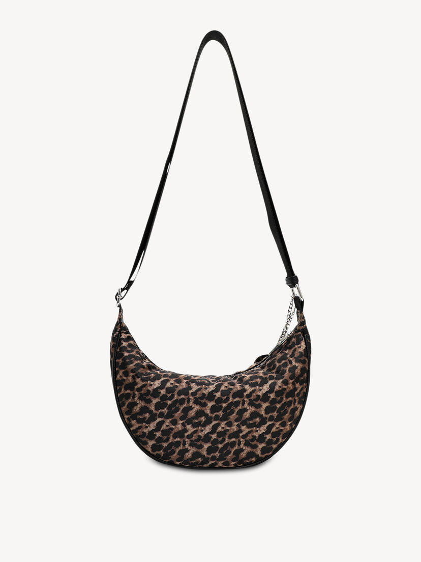 Schoudertas - zwart, black/brown, hi-res