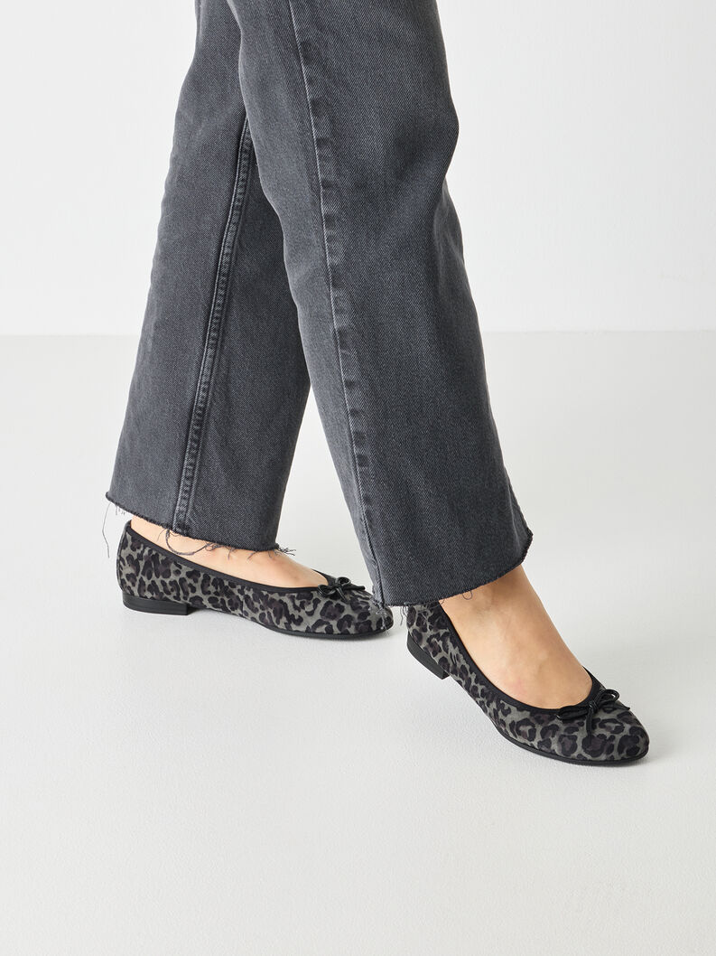Lederballerina - grau, GREY LEOPARD, hi-res