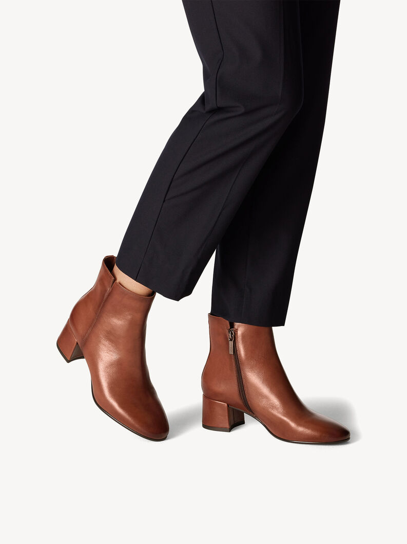 Leather Bootie - brown, COGNAC, hi-res