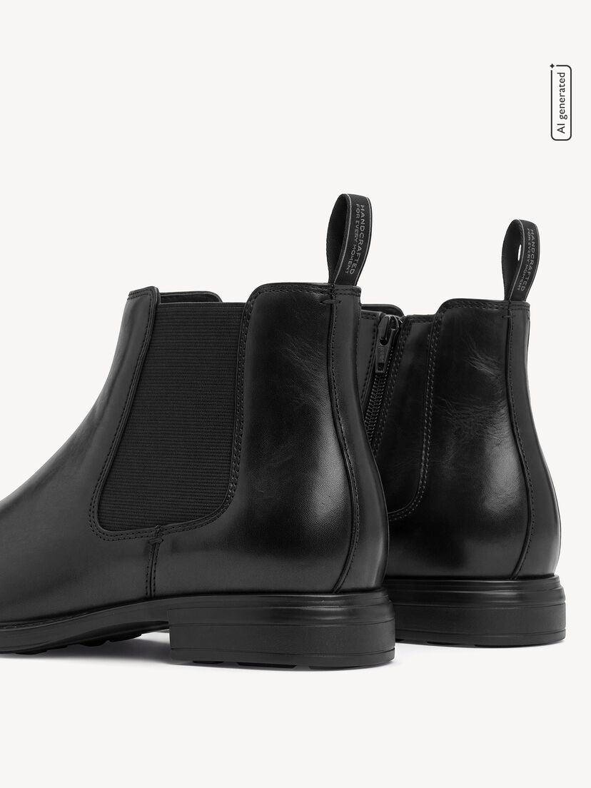 Leren Chelseaboot - zwart, BLACK, hi-res