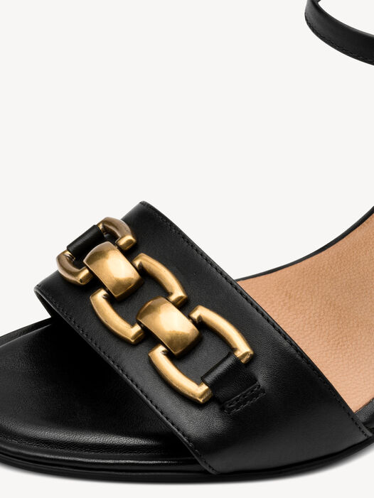 Sandaaltje, BLACK LEATHER, hi-res