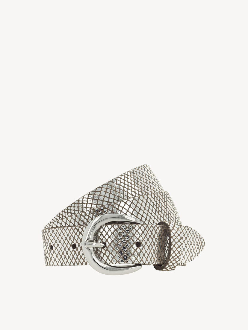 Leren riem, Taupe-Silbermetallic, hi-res