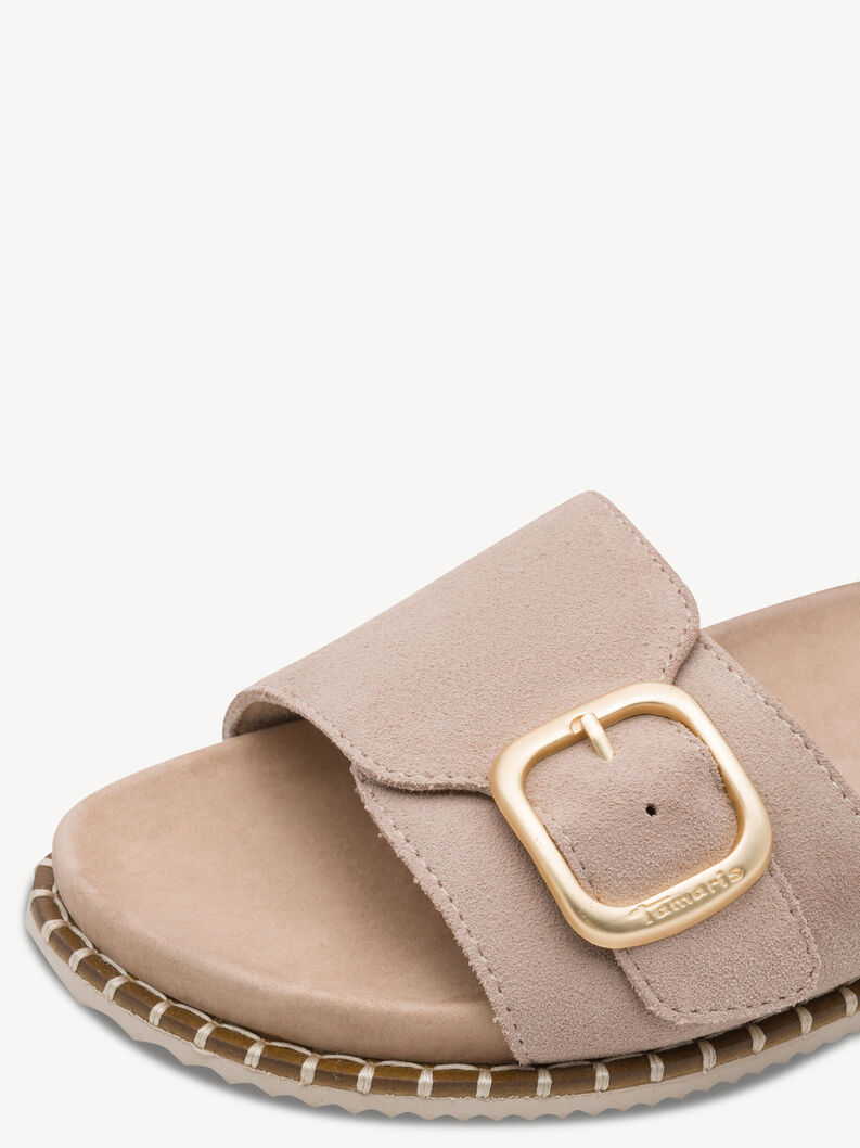 Mule en cuir - marron, BEIGE SUEDE, hi-res
