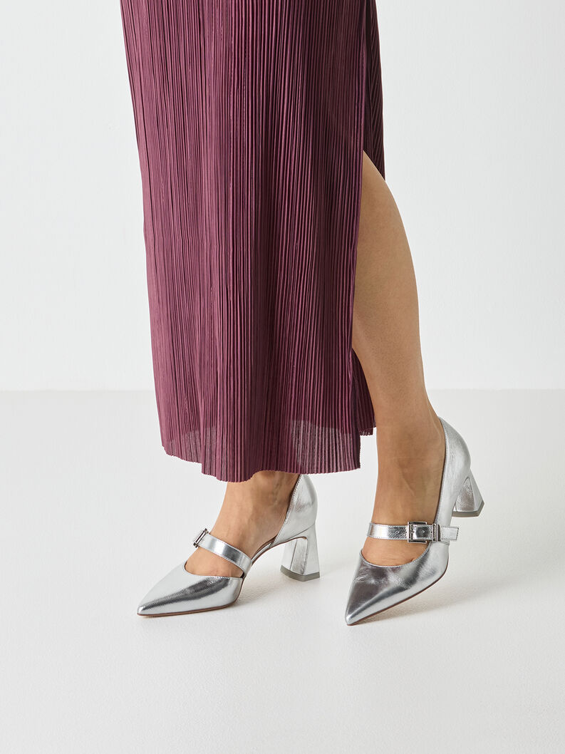 Lederpumps - metallic, SILVER, hi-res