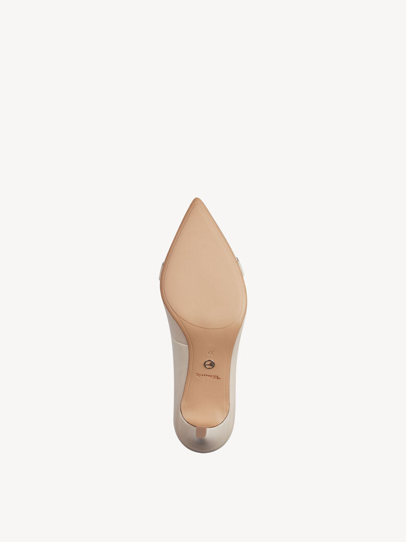 Escarpin en cuir - beige, IVORY, hi-res