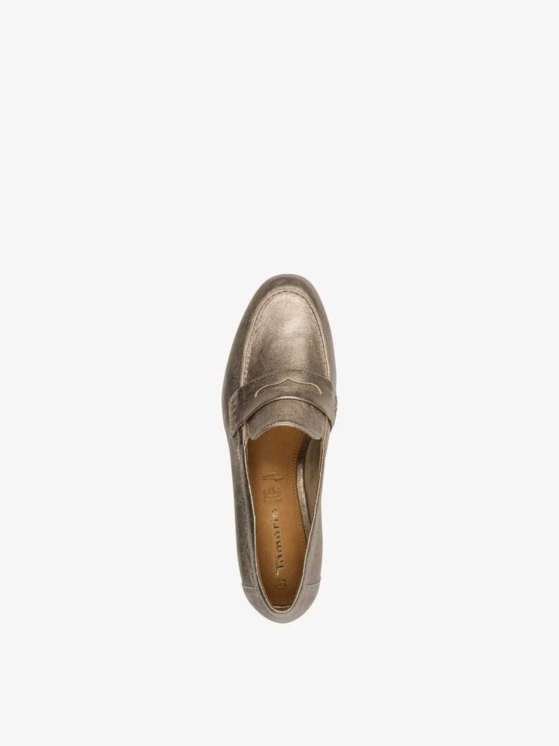 Slipper en cuir - m&eacute;tallique, LIGHT GOLD, hi-res