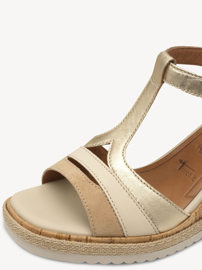 Heeled sandal, LT.GOLD COMB, hi-res