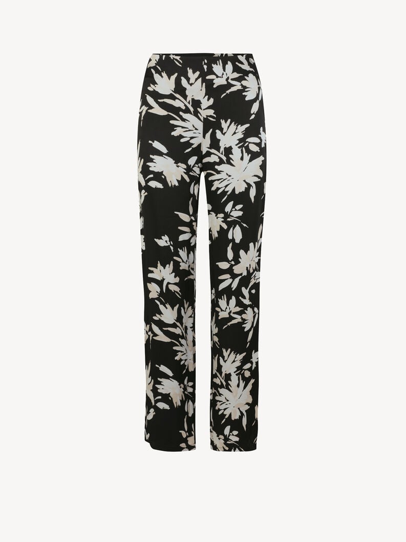 Pantaloni - nero, Black Flower AOP, hi-res