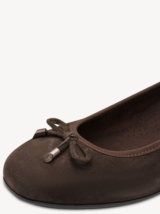 Leren Ballerina, MOCCA SUEDE, hi-res