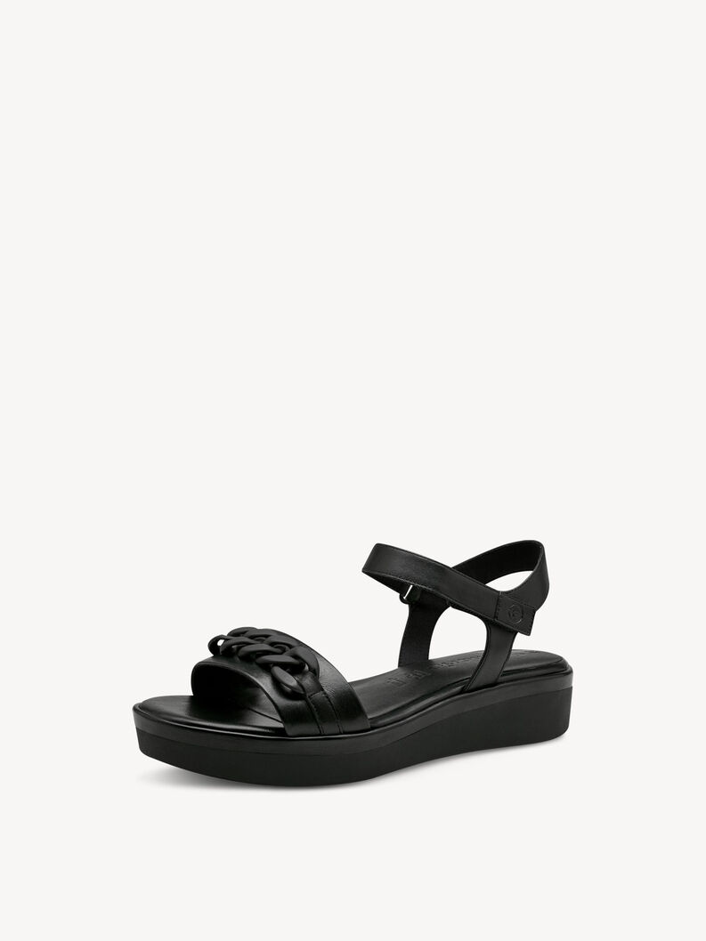 Sandale en cuir - noir, BLACK LEATHER, hi-res