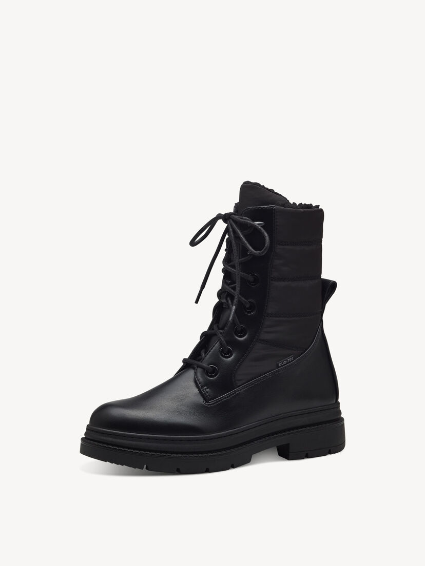 Enkellaarsje - zwart warme voering, BLACK, hi-res