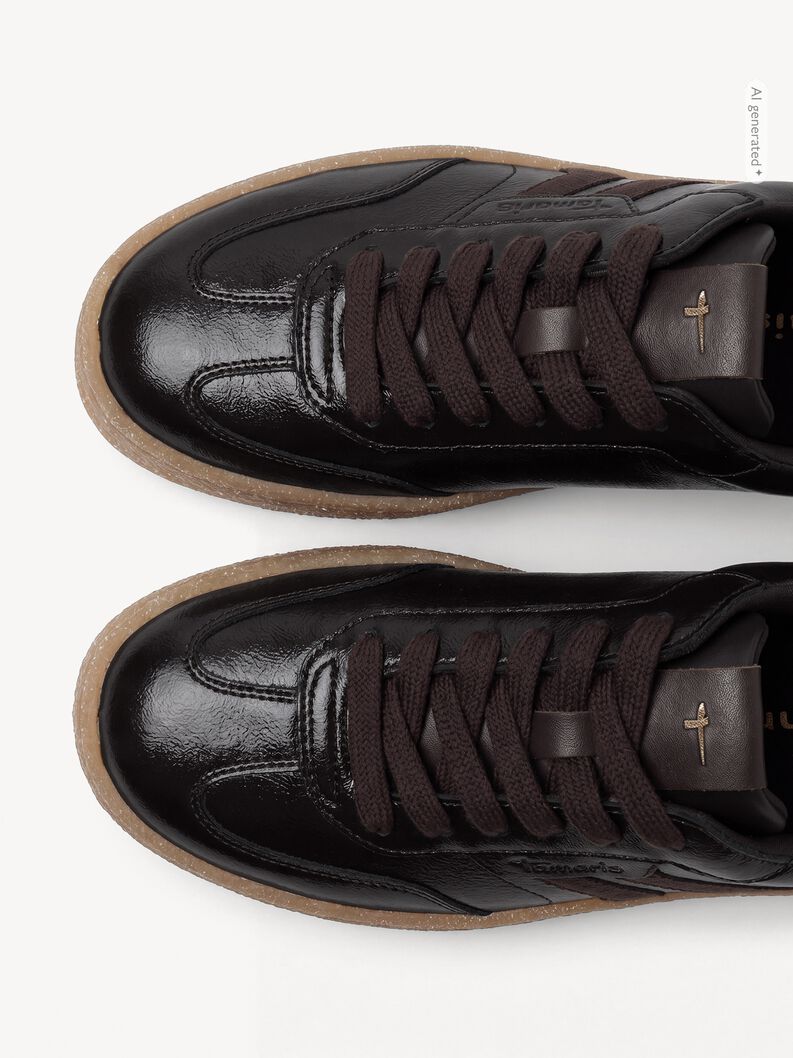 Leather Sneaker - brown, MOCCA PATENT, hi-res