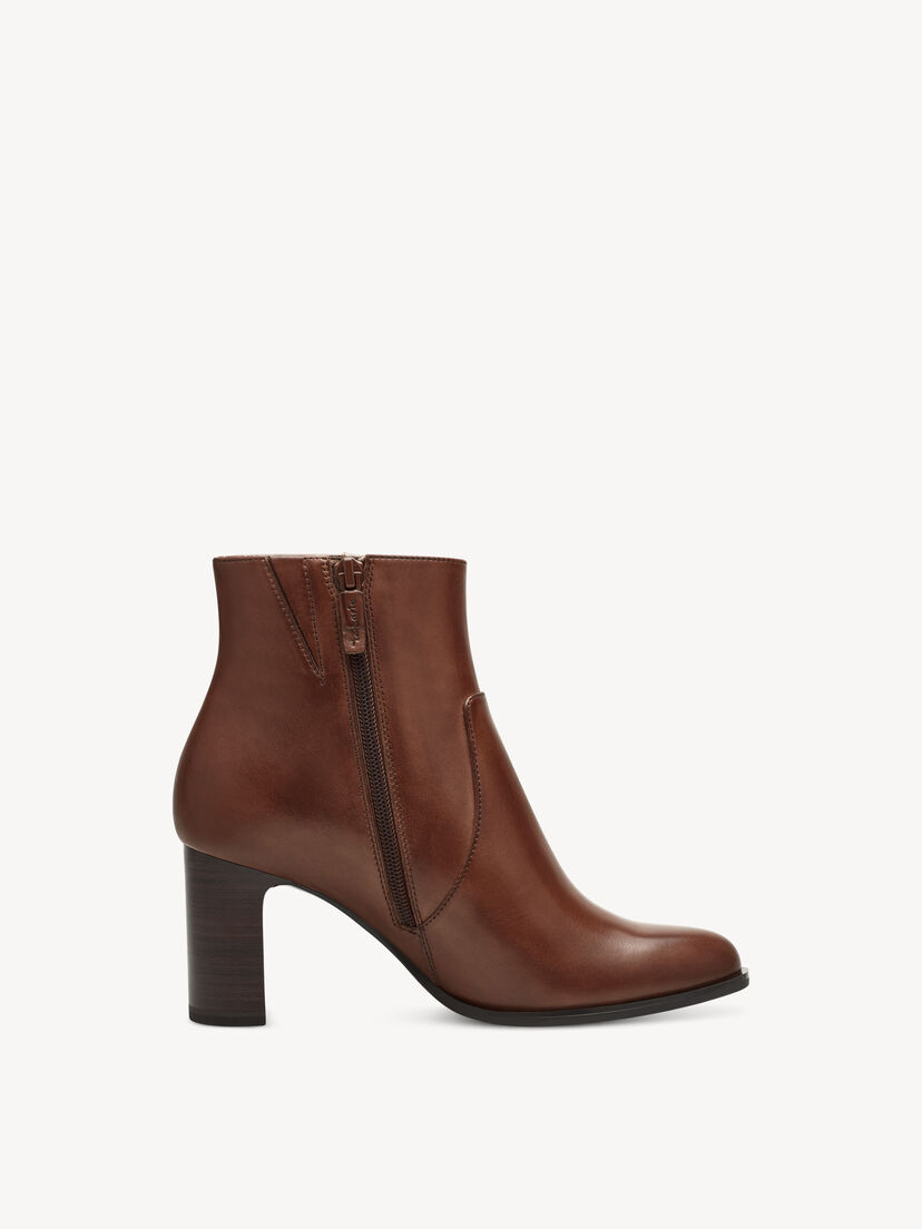 Leren Enkellaarsje - bruin, cognac, hi-res